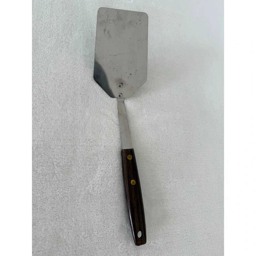 Vintage Cooking Spatula‎ Turner Stainless Made in USA Faux Wood Handle